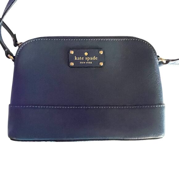 Kate Spade Blue Wellesley Hanna Leather Crossbody Handbag Shoulder Bag Purse - Picture 4 of 11
